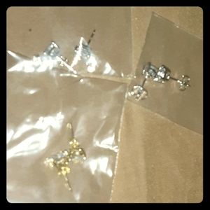 Gold and silver earrings